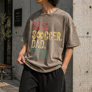 Soccer Dad Father and Son Soccer Vintage Washed T-Shirt in Brown