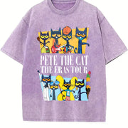 Pete the Cat the Eras Tour Vintage Washed T-Shirt in Purple