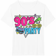 90s Party Cotton T-Shirt in White
