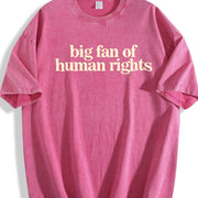 Big Fan of Human Rights Minimalist No Human Is Illegal Vintage Washed T-Shirt in Red