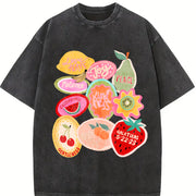 Short-sleeve Vintage Washed T-Shirt in Black