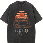 Sunshine Surf Bus Vintage Washed T-Shirt in Black