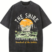 The Shire Lord of The Rings - National Park - Homeland of vintage washed oversized T-shirt in Black