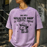 Diddly Squat Possum Vintage Washed T-Shirt in Purple
