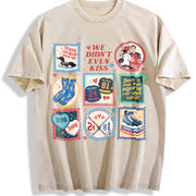 Heated Rivalry Hockey Romance Fan We Didn't Even Kiss LGBT Vintage Washed T-Shirt in Beige