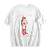 Hold on Partner I'm Growing a Little Buckaroo Cotton T-Shirt in White