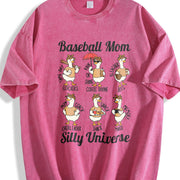 Silly Goose Baseball Mom Vintage Washed T-Shirt in Red