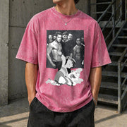 Lilo Fighting Myrtle Meme Vintage Washed T-Shirt in Red