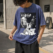 Lilo Fighting Myrtle Meme Vintage Washed T-Shirt in Blue
