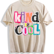 Kind Is Cool Vintage Washed T-Shirt in Beige