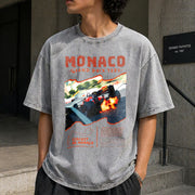 Monaco Grand Prix 1984 Vintage Washed T-Shirt in Gray