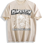 Darkstar Skull Rebellion Tank Vintage Washed T-Shirt in Beige