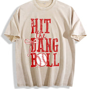 Hit the Dang Ball Vintage Washed T-Shirt in Beige