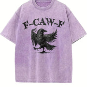 Crow F-Caw-F Black Crow vintage washed oversized T-shirt in Purple