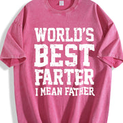 World Best Farter I Mean Father Classic for Versatile vintage washed oversized T-shirt in Red