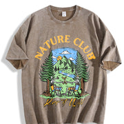 ZestLoop Batik Mountain & Nature Vintage Washed T-Shirt in Brown