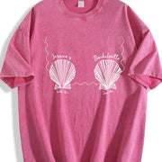 Custom Beach Bachelorette Vintage Washed T-Shirt in Red
