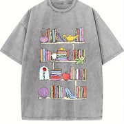 Princess's Library Vintage Washed T-Shirt in Gray