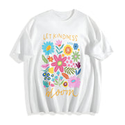 Let Kindness Bloom Cotton T-Shirt in White