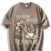 Jasmine Dragon Tea Shop Uncle Iroh Anime Lover's vintage washed oversized T-shirt in Brown