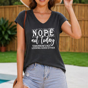 Patterned Vest Nope Not Today Tomorrow's Not Looking Good Women's Color Cotton Tank Top in Gray