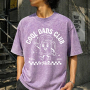Dads Club Personalized Name & Birth Year Vintage Washed T-Shirt in Purple
