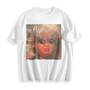 Googly Eyes Doll Cotton T-Shirt in White