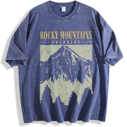 Mountain vintage washed oversized T-shirt in Blue