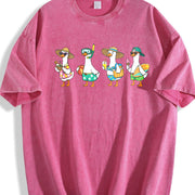 Silly Goose Beach Goose Vintage Washed T-Shirt in Red