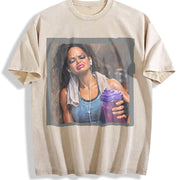 Glam Doll with a Shaker Bottle Vintage Washed T-Shirt in Beige