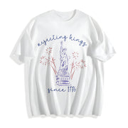 Liberal Fourth of July Cotton T-Shirt in White