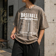 Baseball Mom Baseball Mama Tour Vintage Washed T-Shirt in Brown