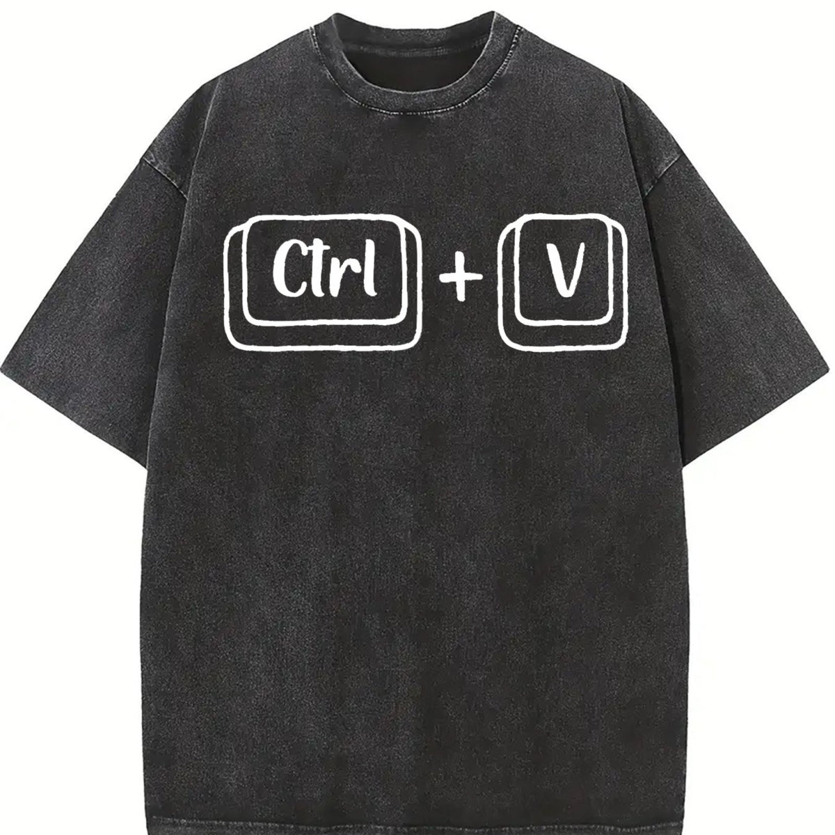 Copy Paste Matching Vintage Washed T-Shirt in Black