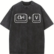 Copy Paste Matching Vintage Washed T-Shirt in Black