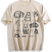 Rats 90s Tattoo Retro ® Y2k Mouse Vintage Washed T-Shirt in Beige