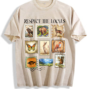 Respect the Locals Wildlife Vintage Washed T-Shirt in Beige