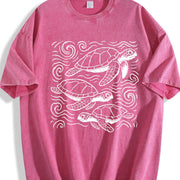 Turtles ® Ocean 90s Vintage Washed T-Shirt in Red