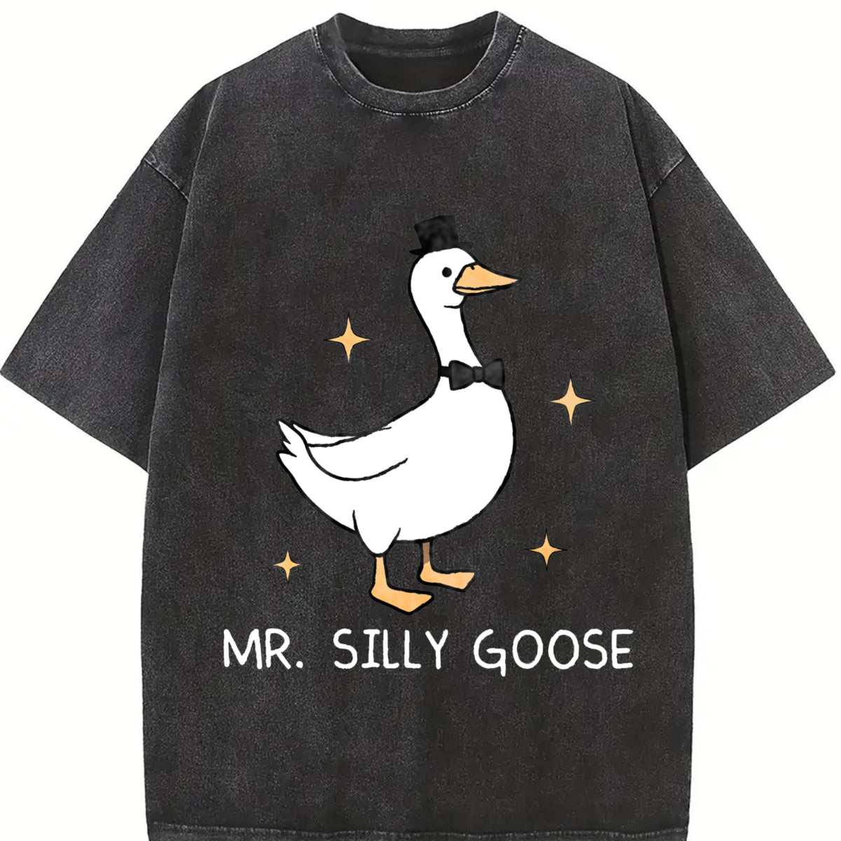 Silly Goose Couple T-Shirtst Married Couple Matching vintage washed oversized T-shirt in Black