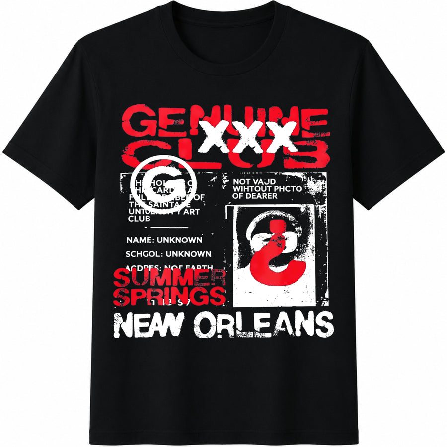 Genuine Club New Orleans Cotton T-Shirt in Black