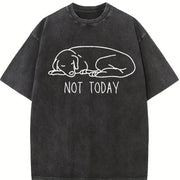 Not Today Dog Lover Vintage Washed T-Shirt in Black
