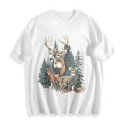 Deer Retro 90s Western Cute Country Hunting Season Country Cotton T-Shirt in White