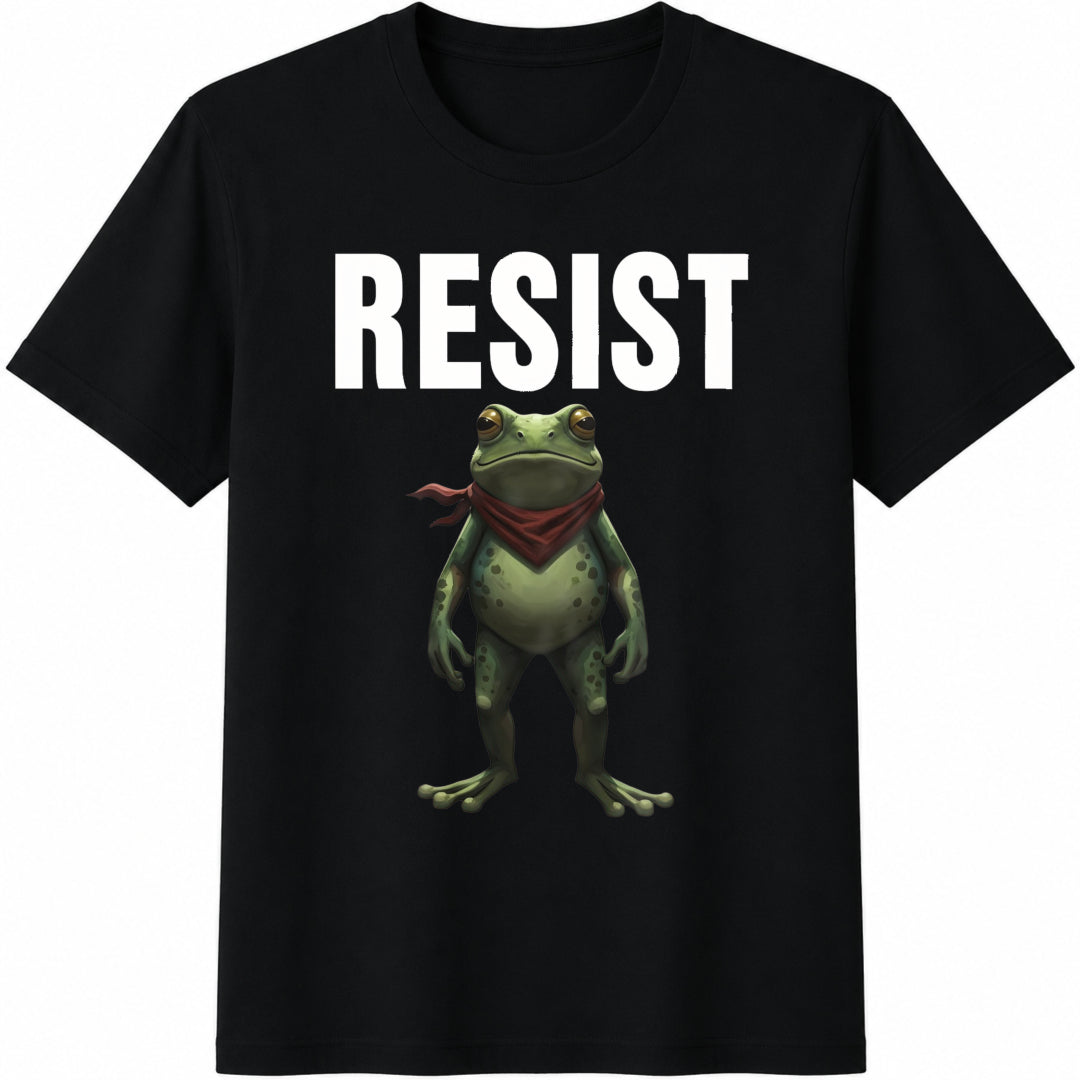 Resist Frog Free Portland Freedom Frog Cotton T-Shirt in Black