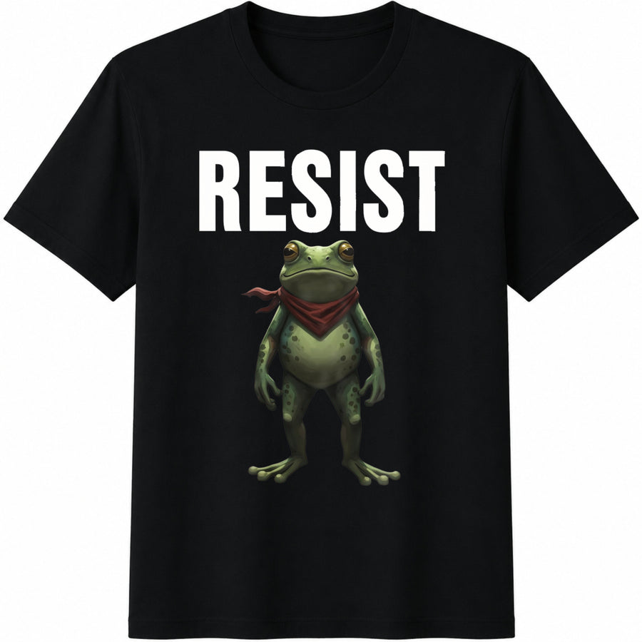Resist Frog Free Portland Freedom Frog Cotton T-Shirt in Black