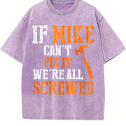 If Mike Can't Fix It We're All Screwed vintage washed oversized T-shirt in Purple