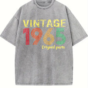 61st Birthday 1965 Original Parts Vintage Washed T-Shirt in Gray