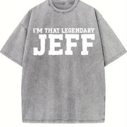 I'm That Legendary Jeff Vintage Washed T-Shirt in Gray