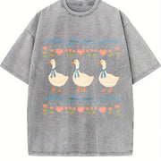 Blue Ribbon Goose Retro Goose Vintage Washed T-Shirt in Gray