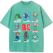 I Still Read Children's Books Teacher Vintage Washed T-Shirt in Blue