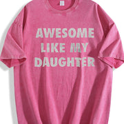 Awesome Like My Daughter Fathers Day Awesome Dad Classic Vintage Washed T-Shirt in Red