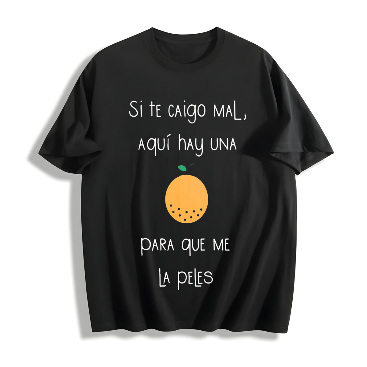 Camiseta Graciosa Para Latinos Hispanos in Spanish. Cotton T-Shirt in Black